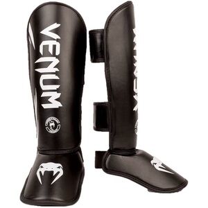 Venum Challenger Kids Shin Guards Youth MEDIUM Muay Thai MMA Black/White NEW